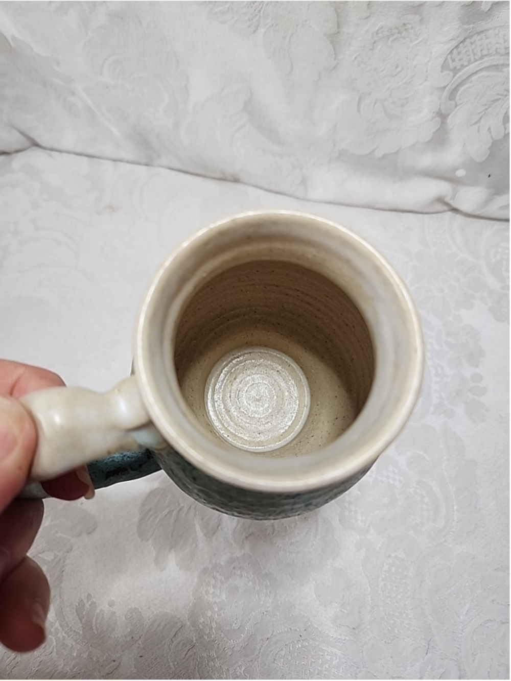Studio Pottery Mug Turquoise Hand Thrown Signed 4 Inch Arizona - Picture 5 of 15